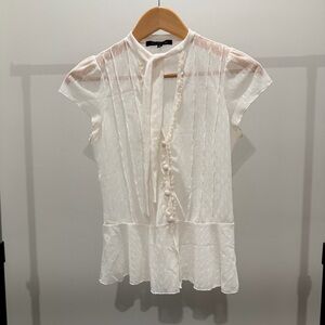 Heart Moon Star White Cap Sleeve Blouse